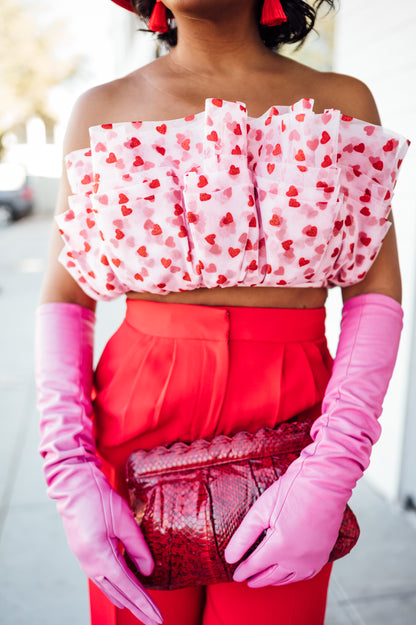 Ruffled Heart 3D Tube Top