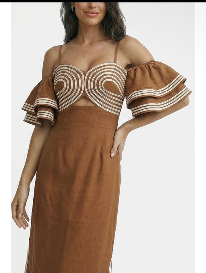 Venice Linen Midi Dress