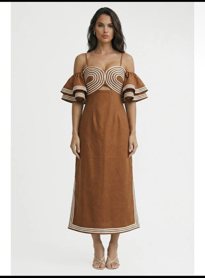 Venice Linen Midi Dress