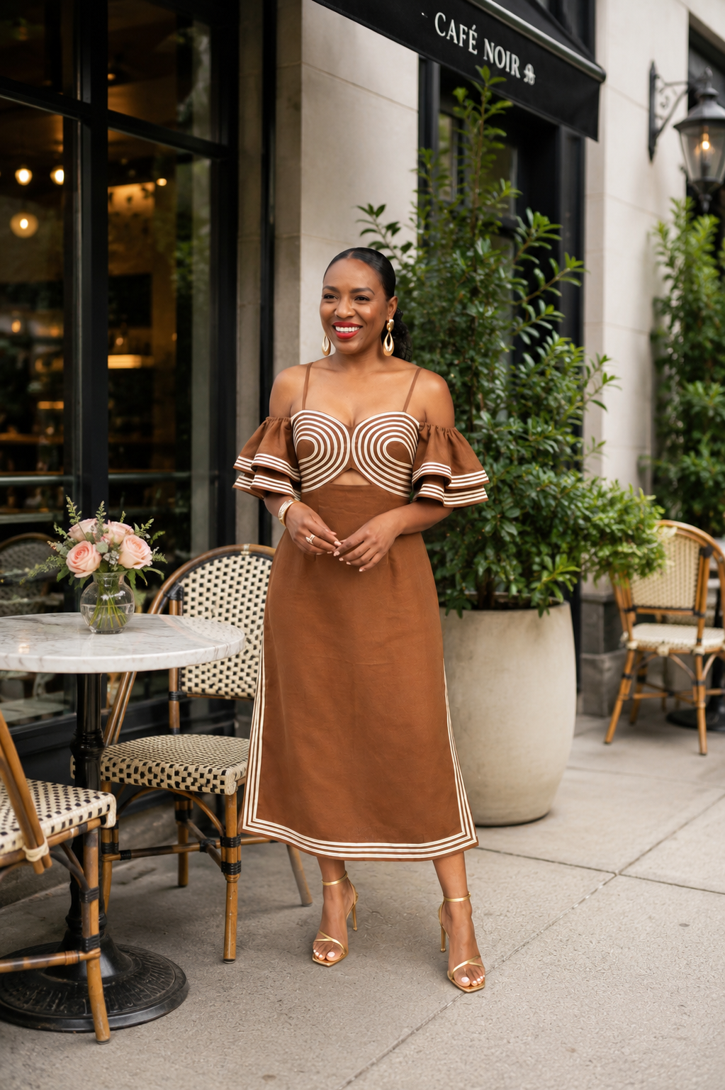 Venice Linen Midi Dress
